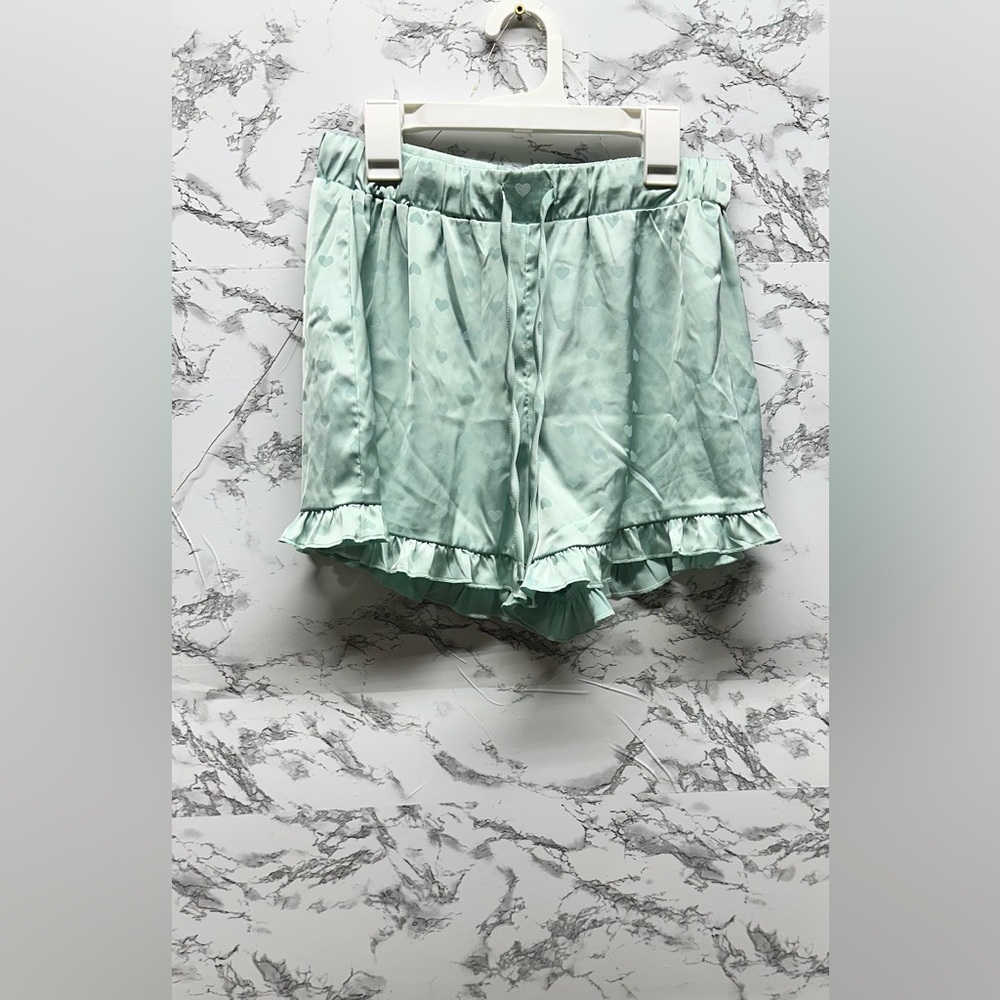 Mint Green Ruffle Shorts